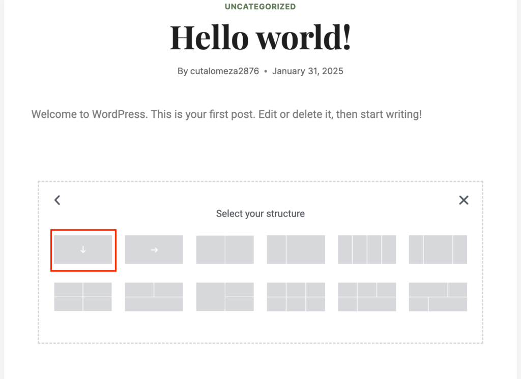 Select flexbox structure